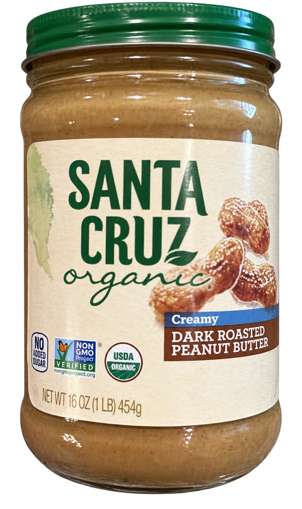 Santa Cruz Organic Creamy Dark Roasted Peanut Butter package